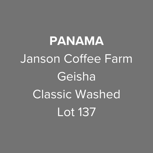 Panama Janson Coffee Farm Hacienda Las Lagunas Geisha Classic Washed Raised Bed Drying Lot 137