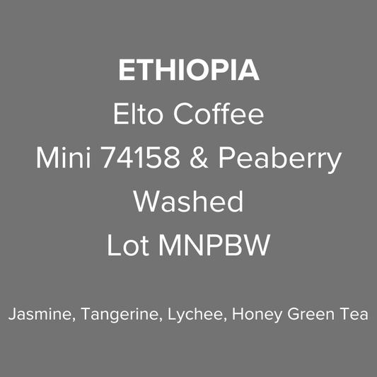 Ethiopia Elto Coffee Sidama Elora Station Mini 74158 & Peaberry Washed Lot MNPBW