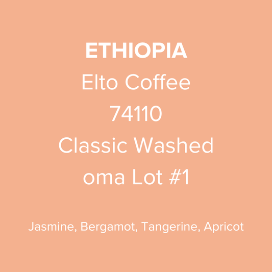 Ethiopia Elto Coffee Sidama Bona 74110 Classic Washed oma Lot #1