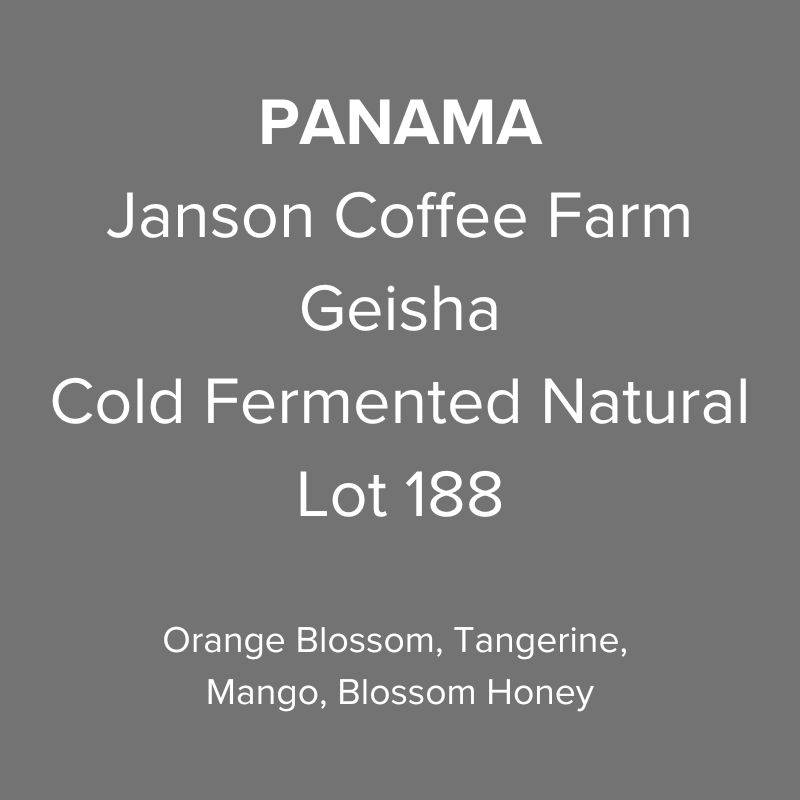 Panama Janson Coffee Farm Hacienda Las Lagunas Geisha Cold Fermented Natural Lot 188